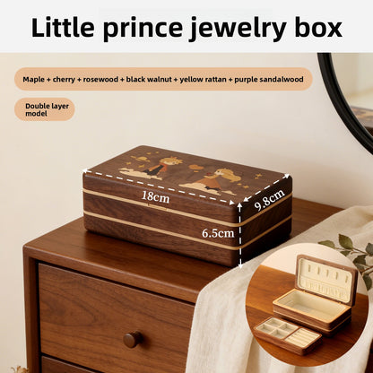 Black Walnut Jewelry Box with Little Prince Decal