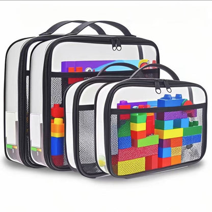 Black zipper mesh storage bag