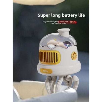 Bladeless Clip-On Stroller Fan with Mosquito Repellent