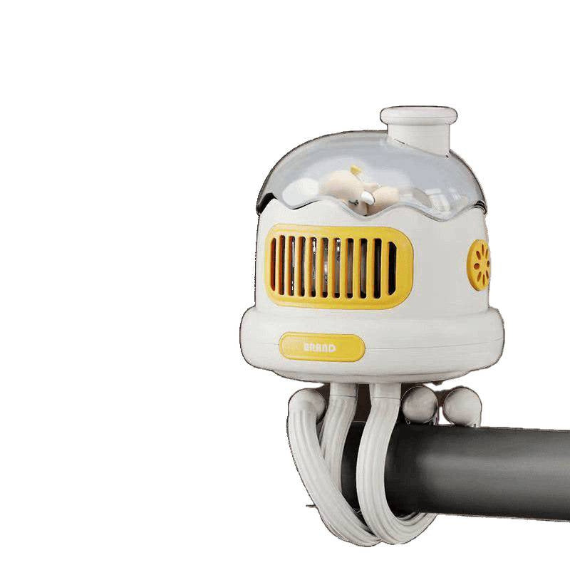 Bladeless Clip-On Stroller Fan with Mosquito Repellent