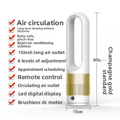 Bladeless Cooling and Heating Tower Fan with Remote Control