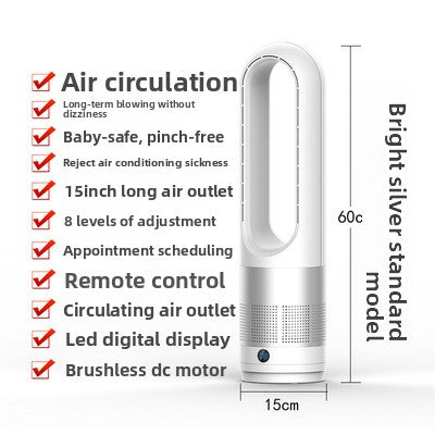 Bladeless Cooling and Heating Tower Fan with Remote Control