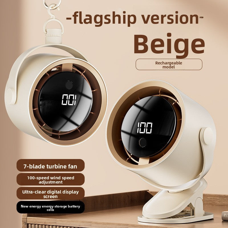 Bladeless Desk Fan with Digital Display and USB Charging