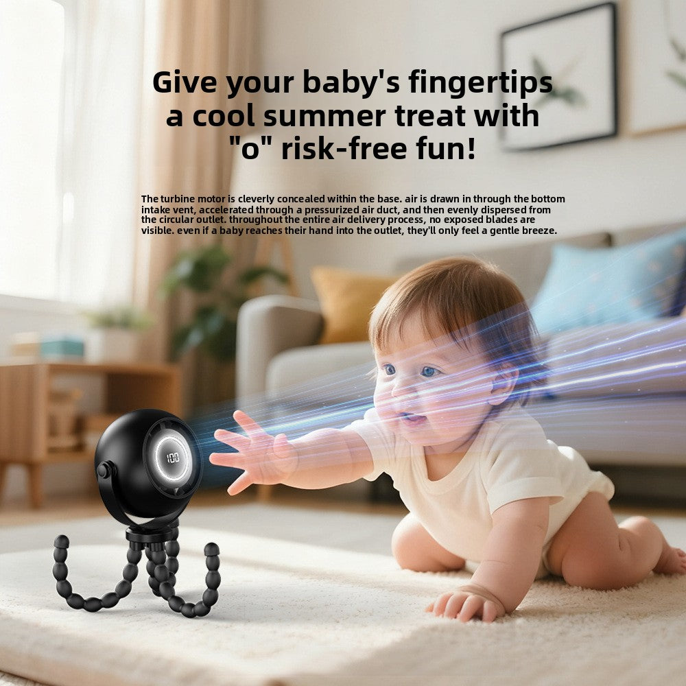 Bladeless Octopus Mini Fan with Night Light