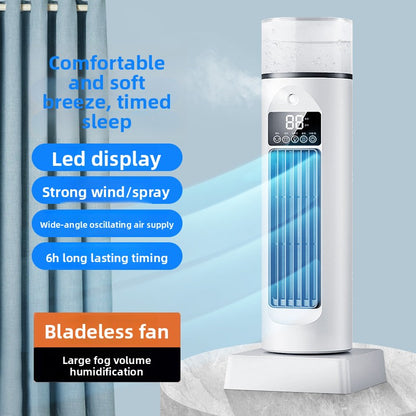 Bladeless USB Desk Fan with Spray Function