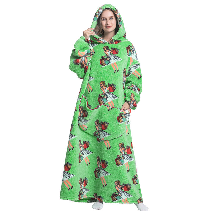 Blanket Hoodie Wearable Blanket Sweatshirt Oversized Warm Pullover Lazy Sweatshirt Extra Long