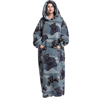 Blanket Hoodie Wearable Blanket Sweatshirt Oversized Warm Pullover Lazy Sweatshirt Extra Long