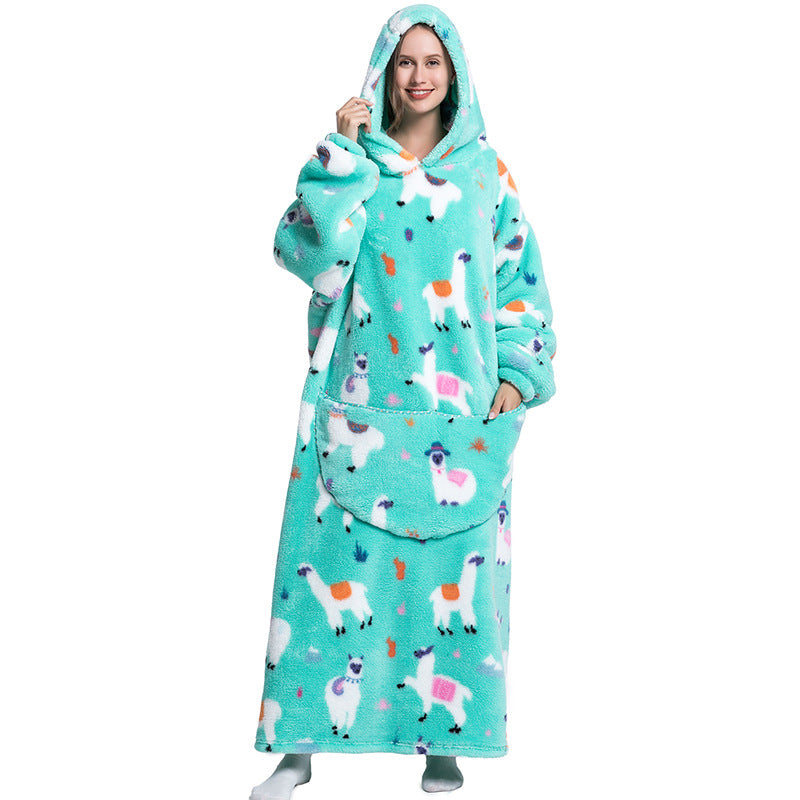 Blanket Hoodie Wearable Blanket Sweatshirt Oversized Warm Pullover Lazy Sweatshirt Extra Long