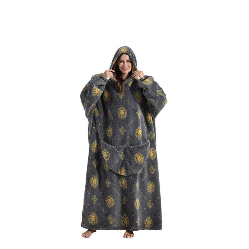 Blanket Hoodie Wearable Blanket Sweatshirt Oversized Warm Pullover Lazy Sweatshirt Extra Long