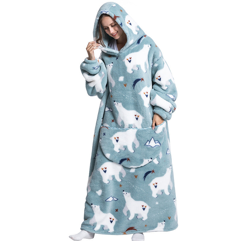 Blanket Hoodie Wearable Blanket Sweatshirt Oversized Warm Pullover Lazy Sweatshirt Extra Long
