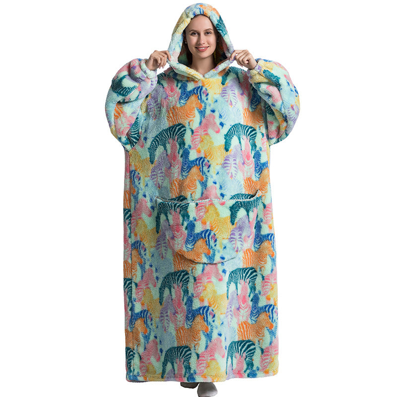 Blanket Hoodie Wearable Blanket Sweatshirt Oversized Warm Pullover Lazy Sweatshirt Extra Long