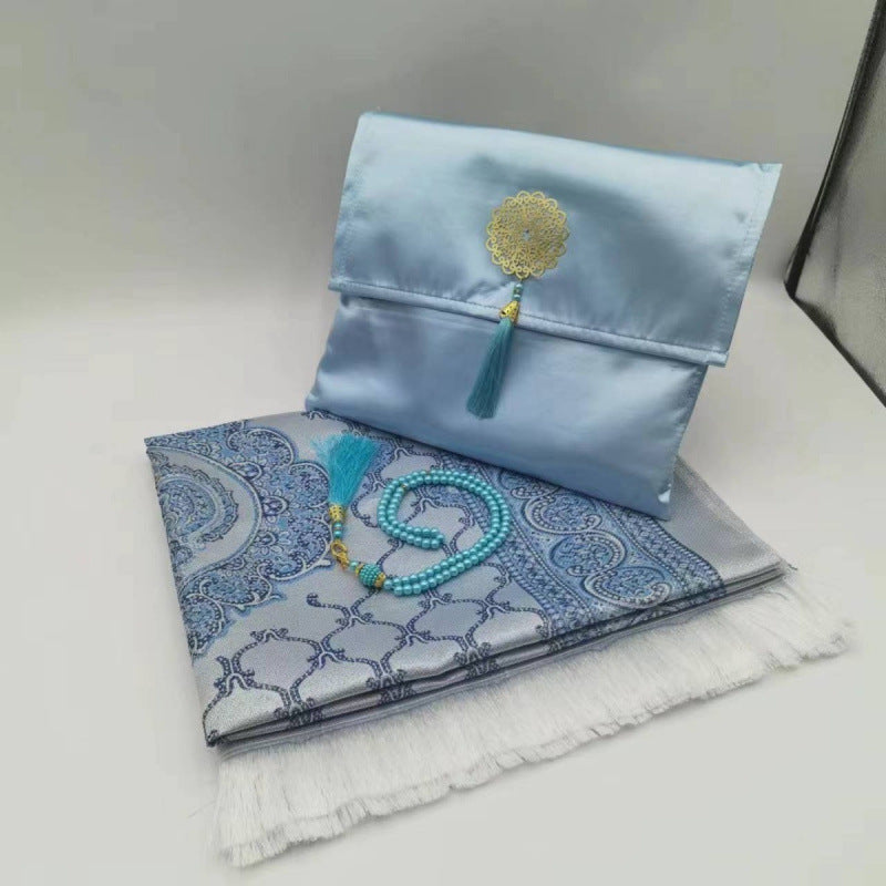 Blanket, prayer beads, bag set