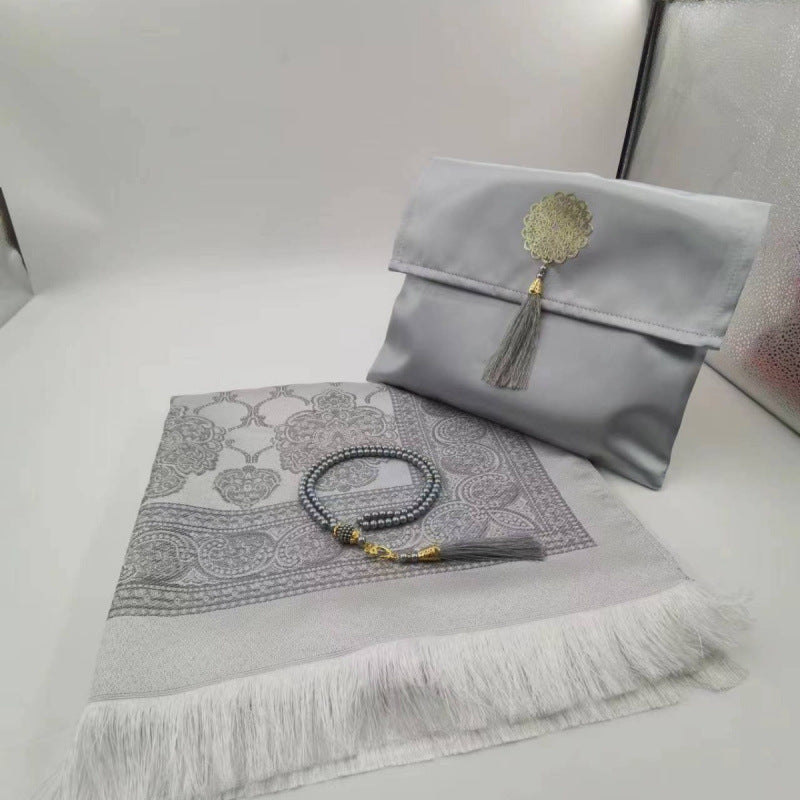 Blanket, prayer beads, bag set