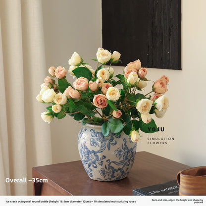 Blue and White Ceramic Vase for Home Decor