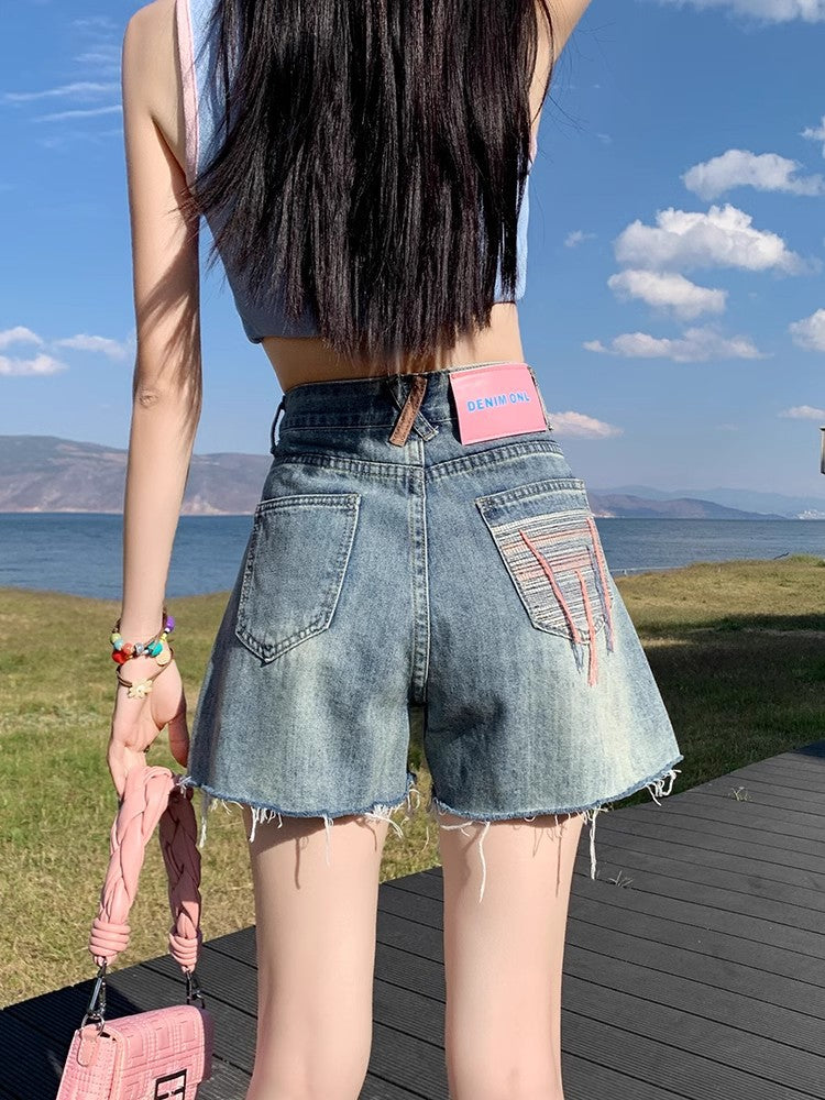Blue Denim Shorts Women's