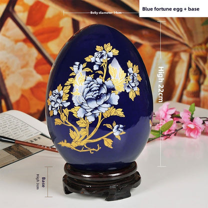 Blue gilded peony vase