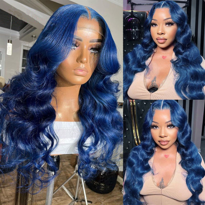 Blue Long Wavy Synthetic Hair Wig