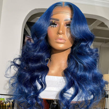 Blue Long Wavy Synthetic Hair Wig