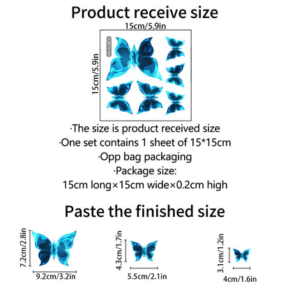 Blue Luminous Butterfly Wall Sticker