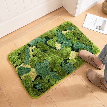 Blue moss tufted entry floor mat