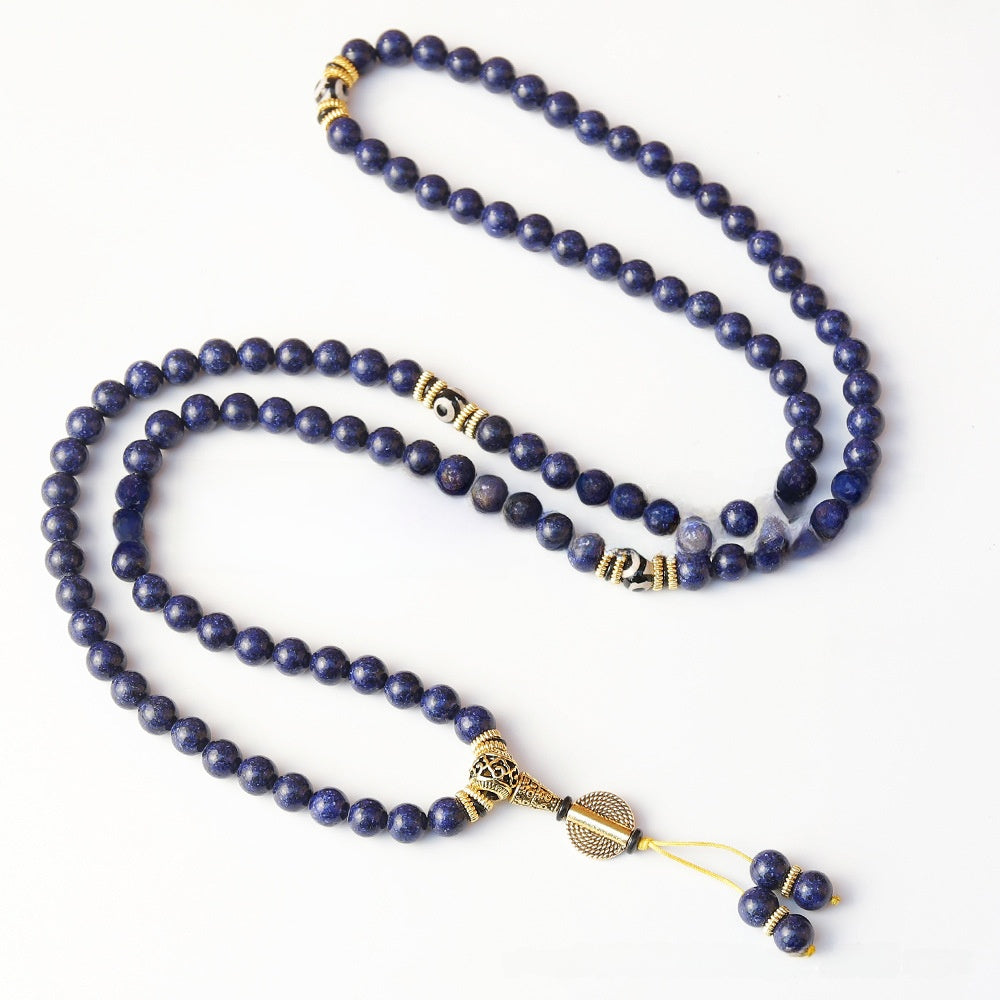 Blue Rosary Bracelet Necklace