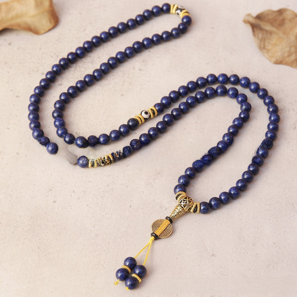 Blue Rosary Bracelet Necklace