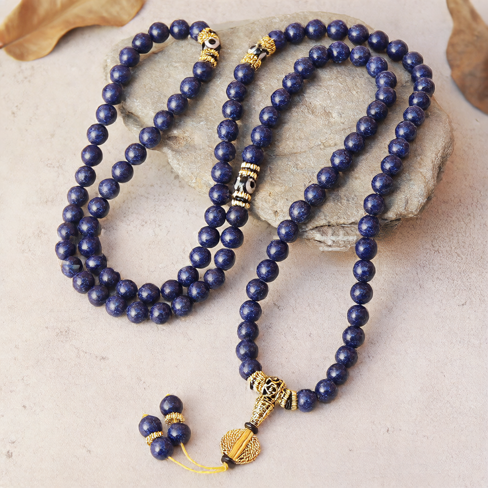 Blue Rosary Bracelet Necklace