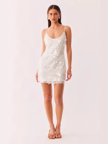 Blue Sequin Bodycon Dress