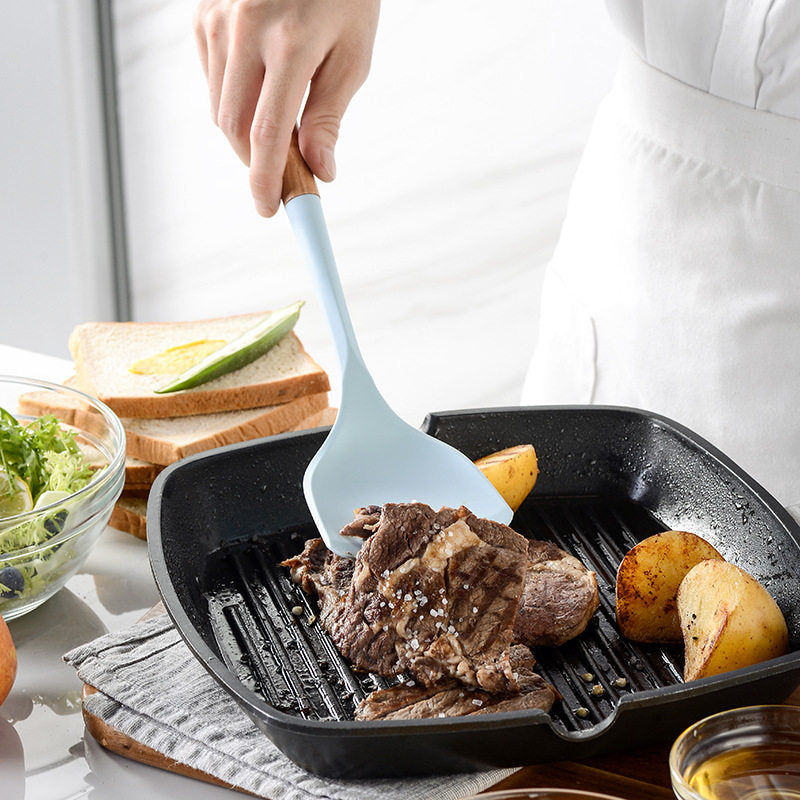 Blue silicone kitchenware set