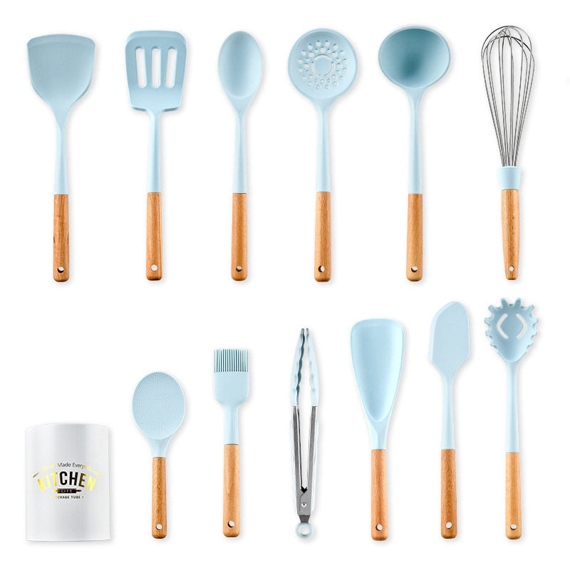 Blue silicone kitchenware set