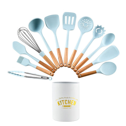 Blue silicone kitchenware set