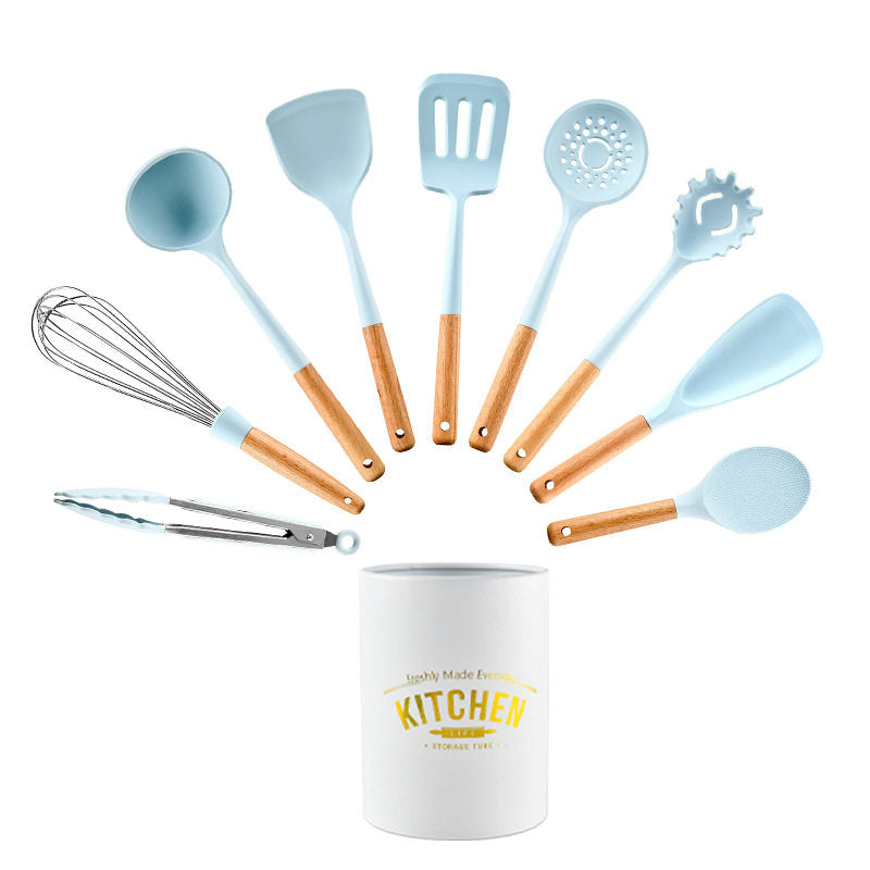 Blue silicone kitchenware set