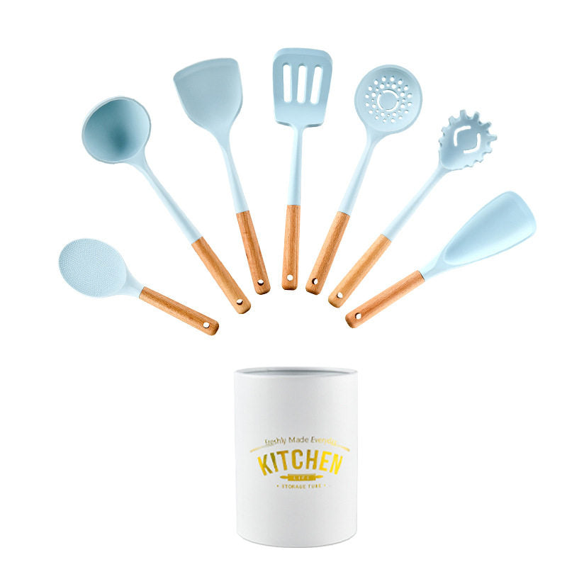 Blue silicone kitchenware set