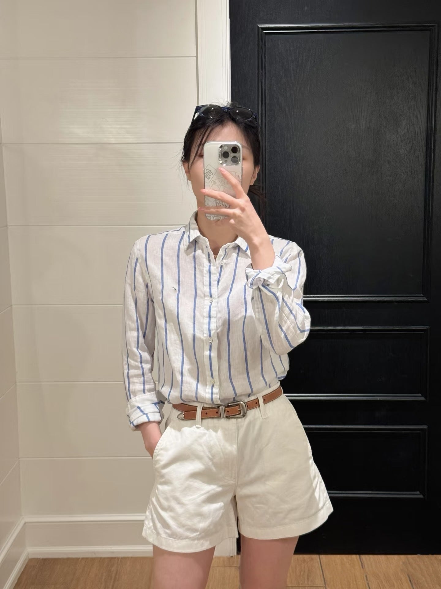 Blue striped shirt