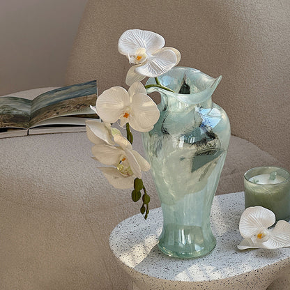 Blue transparent glass vase