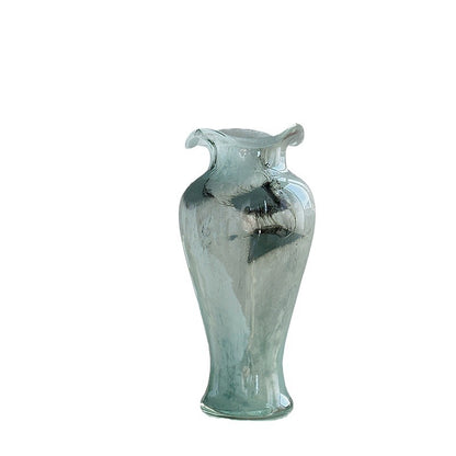 Blue transparent glass vase