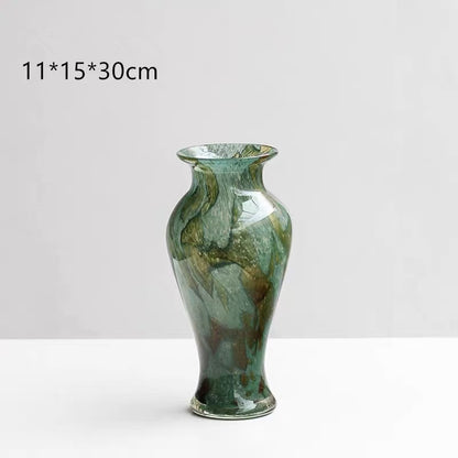 Blue transparent glass vase