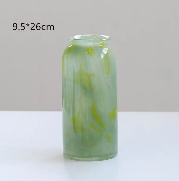 Blue transparent glass vase