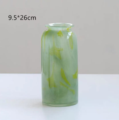 Blue transparent glass vase