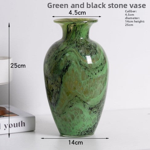 Blue transparent glass vase