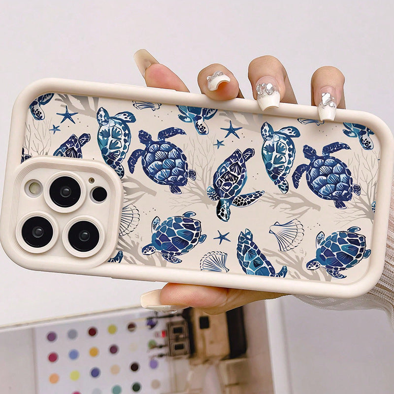 Blue turtle phone case