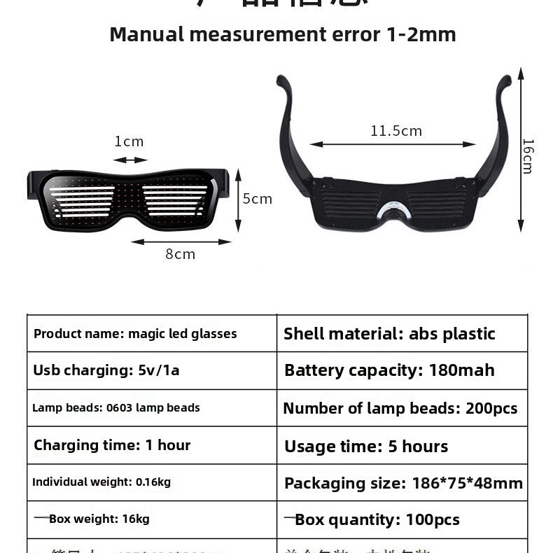 Bluetooth APP Controlled LED Light Up Glasses