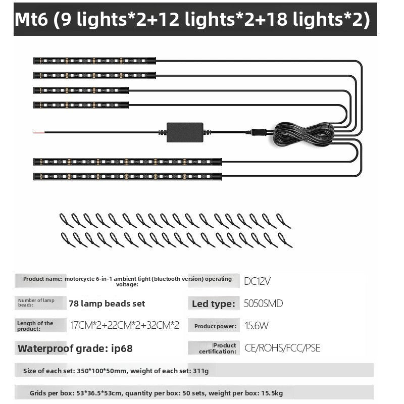 Bluetooth APP Controlled Motorcycle Chassis Light Bar
