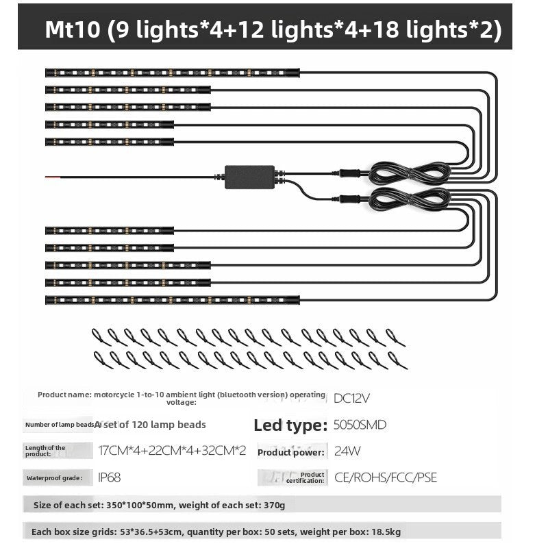 Bluetooth APP Controlled Motorcycle Chassis Light Bar