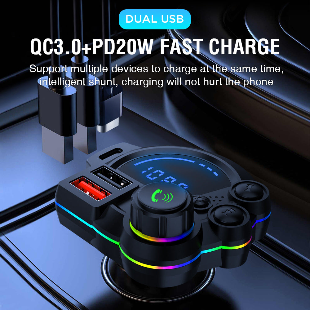 Bluetooth FM Transmitter with Dual Fast Charging