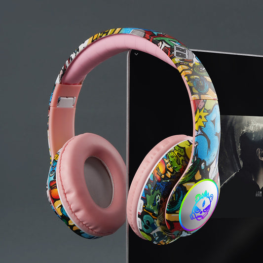 Bluetooth Glowing graffiti headphones