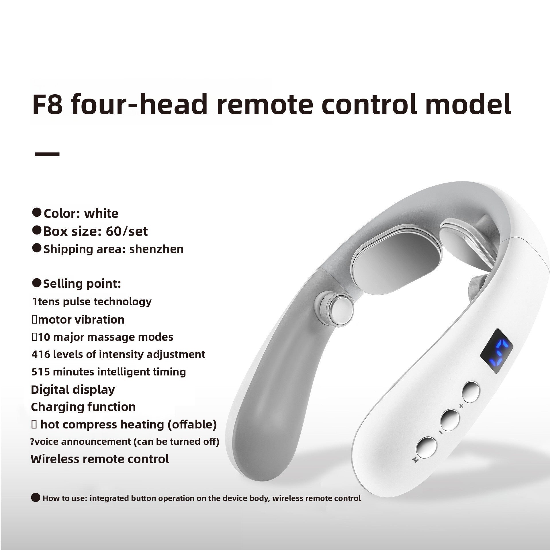 Bluetooth Heating Neck Massager with EMS Technology