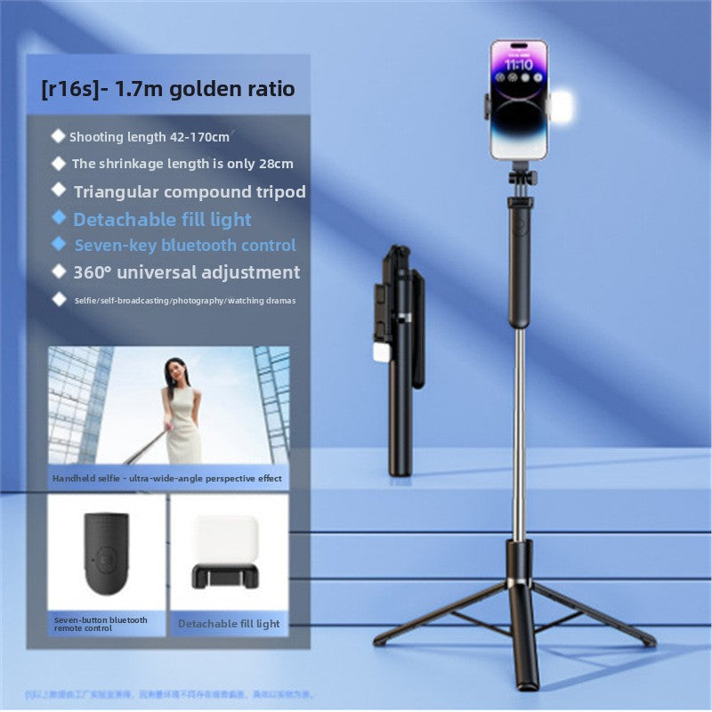 Bluetooth Phone Tripod with Fill Light and Stabilizer