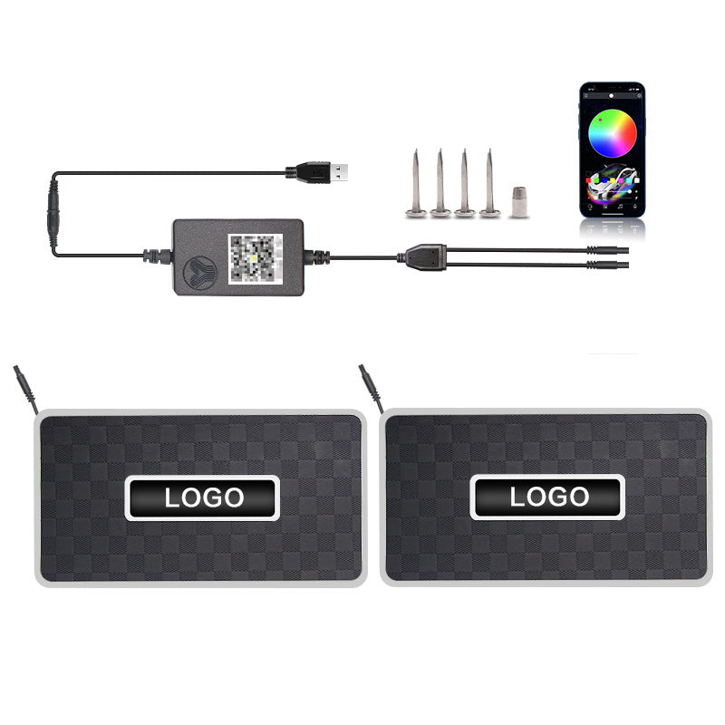 Bluetooth RGB LED Car Floor Mat Atmosphere Light with Voice Control