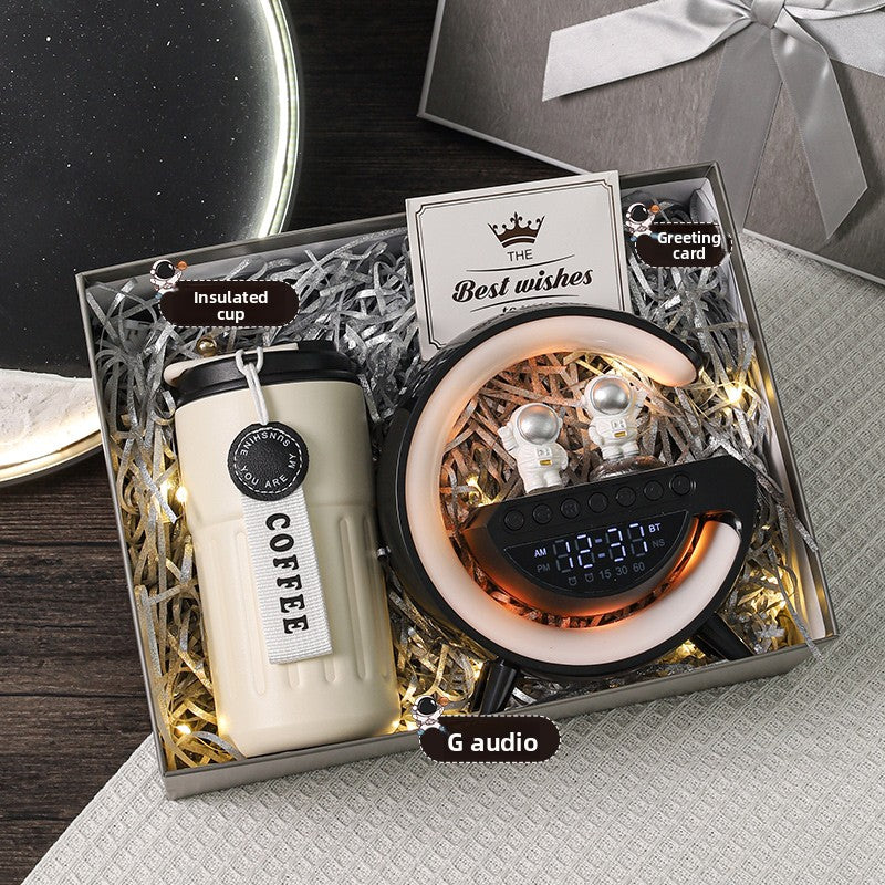 Bluetooth Speaker with Digital Thermos Gift Set